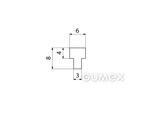 Kompaktes Silikonprofil, T-Form - 0143, 