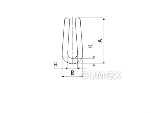 Kompaktes Silikonprofil, U-Form - 0104