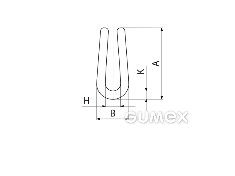 Kompaktes Silikonprofil, U-Form - 0104, 