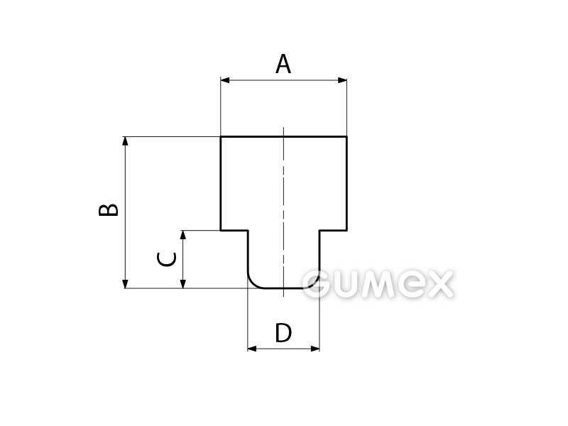 Kompaktes Silikonprofil, T-Form - 0117