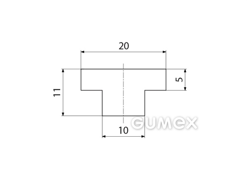 Kompaktes Silikonprofil, T-Form - 0143