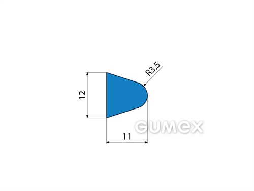 Kompaktes Silikonprofil, D-Form - 0120