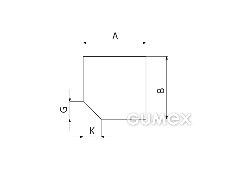 Kompaktes Silikonprofil, Rechteckform - 0175