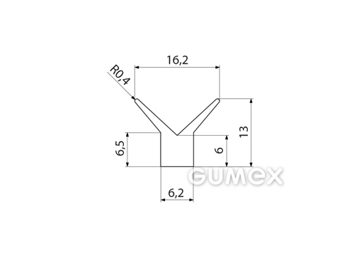 Kompaktes Silikonprofil, Y-Form - 0116
