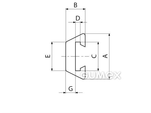 Kompaktes Silikonprofil, C-Form - 0166