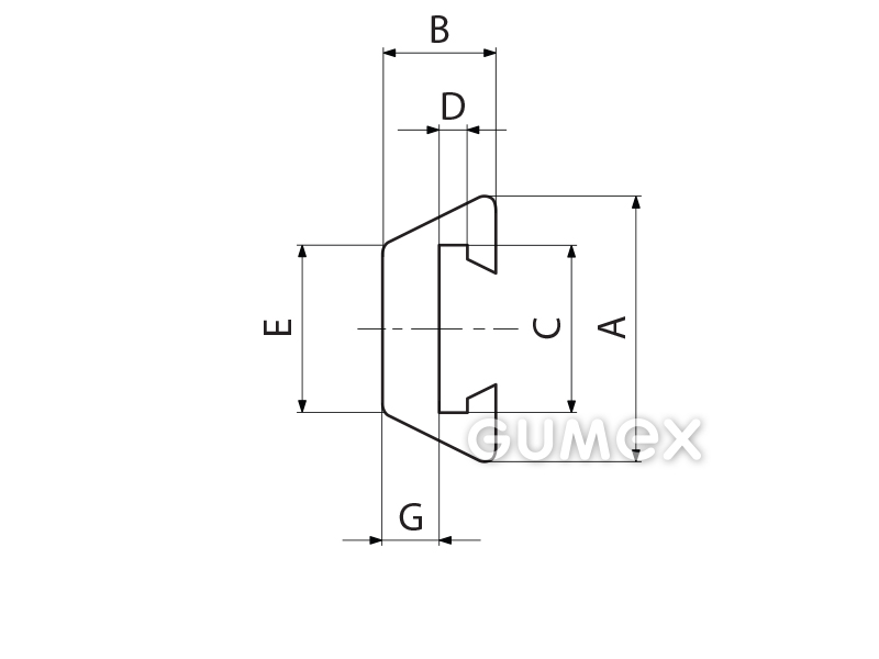 Kompaktes Silikonprofil, C-Form - 0166