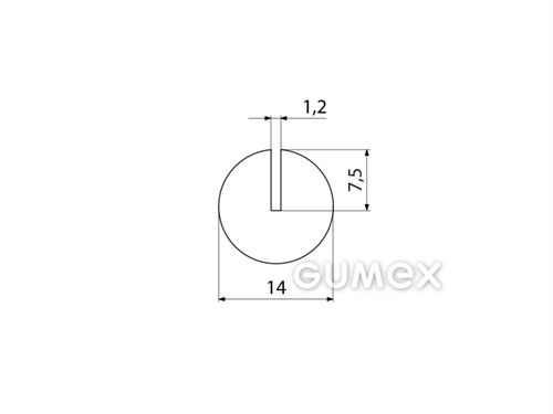 Kompaktes Silikonprofil, Rundform mit Nut - 0139
