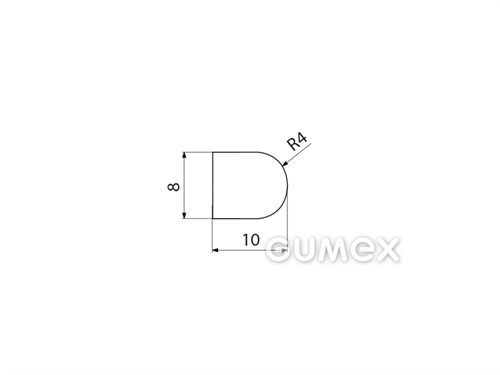 Kompaktes Silikonprofil, D-Form - 0106