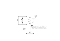 Kompaktes Silikonprofil, D-Form mit Hohlkammer - 0126