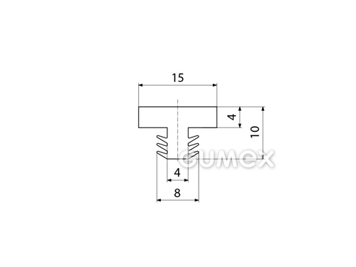 Kompaktes Silikonprofil, T-Form - 0185