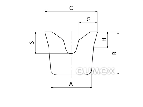 Kompaktes Silikonprofil, V-Form - 0502