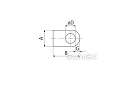 Kompaktes Silikonprofil, D-Form mit Hohlkammer - 0111