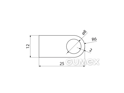 Kompaktes Silikonprofil, D-Form mit Hohlkammer - 0111