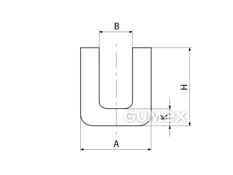 Kompaktes Silikonprofil, U-Form - 0517