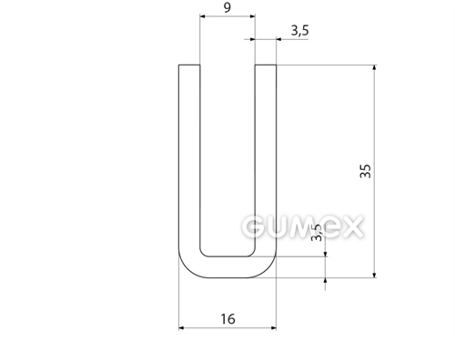 Kompaktes Silikonprofil, U-Form - 0517