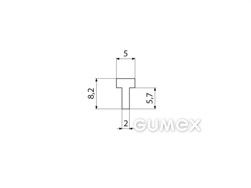 Kompaktes Silikonprofil, T-Form - 0143