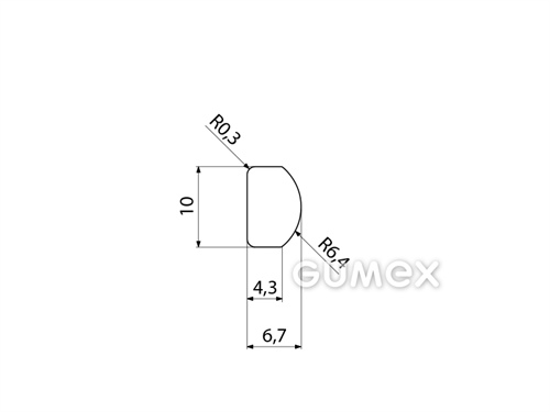 Kompaktes Silikonprofil, D-Form - 0107