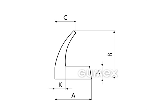 Kompaktes Silikonprofil, L-Form - 0136