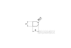 Kompaktes Silikonprofil, D-Form - 0106