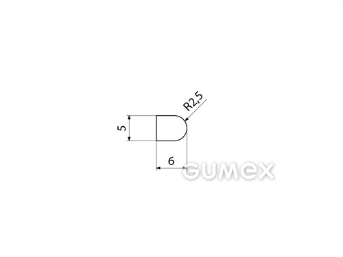 Kompaktes Silikonprofil, D-Form - 0106