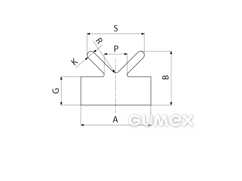 Kompaktes Silikonprofil, mit Formgebung - 0168