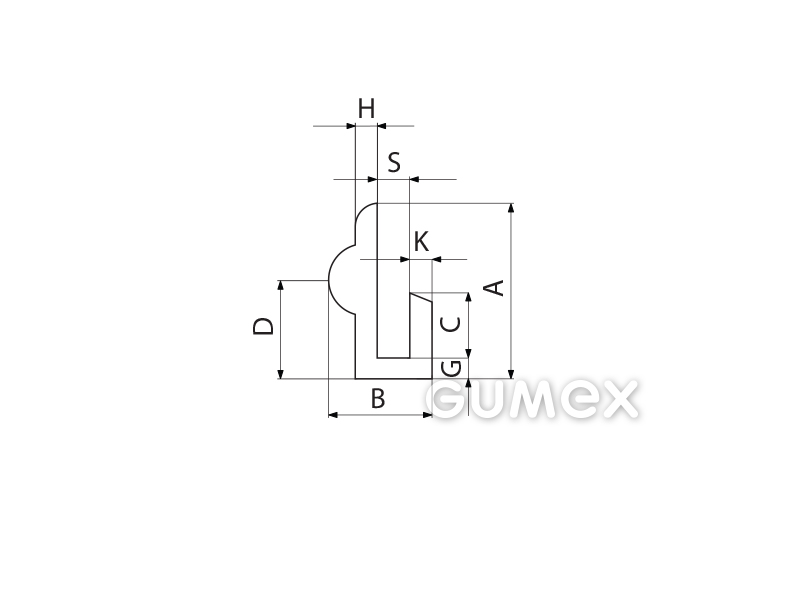 Kompaktes Silikonprofil, U-Form - 0176