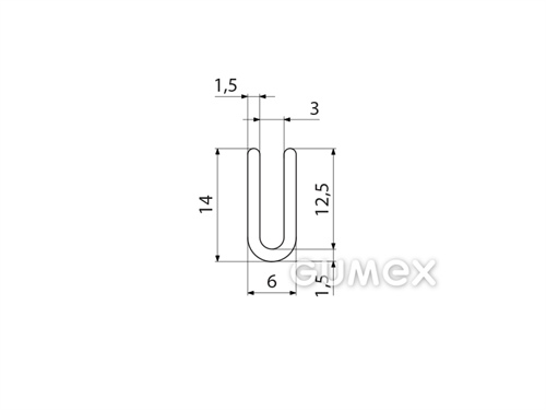 Kompaktes Silikonprofil, U-Form - 0104