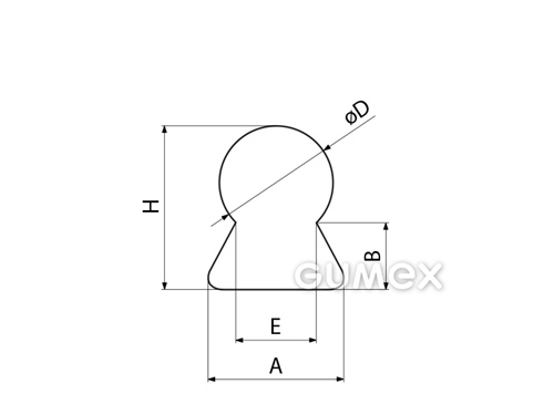 Kompaktes Silikonprofil, mit Formgebung - 0212