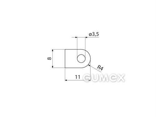 Kompaktes Silikonprofil, D-Form mit Hohlkammer - 0111, 