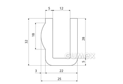 Kompaktes Silikonprofil, U-Form - 0176