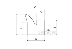 Kompaktes Silikonprofil, V-Form - 0506