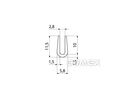 Kompaktes Silikonprofil, U-Form - 0145