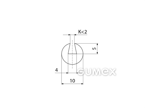 Kompaktes Silikonprofil, Rundform mit Nut - 0139