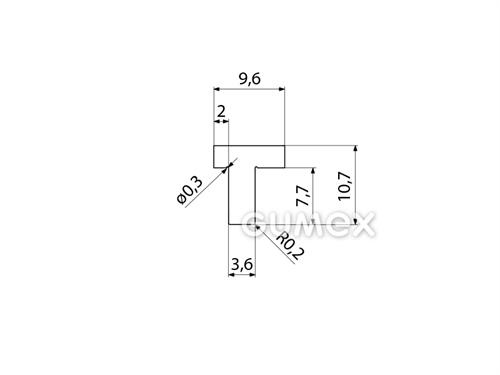 Kompaktes Silikonprofil, T-Form - 0143