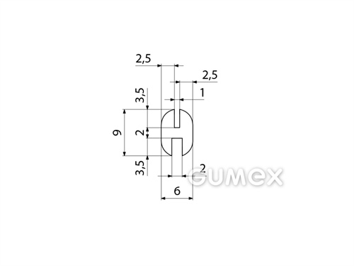 Kompaktes Silikonprofil, H-Form - 0178