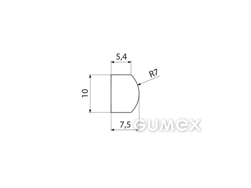 Kompaktes Silikonprofil, D-Form - 0107