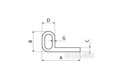 Kompaktes Silikonprofil, P-Form mit Hohlkammer - 0206