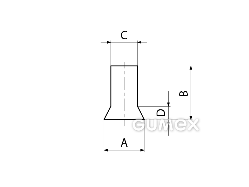 Kompaktes Silikonprofil, I-Form - 0115