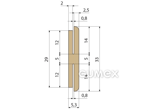 Kompaktes Silikonprofil, H-Form - 0155