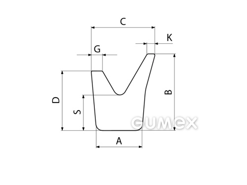 Kompaktes Silikonprofil, V-Form - 0505