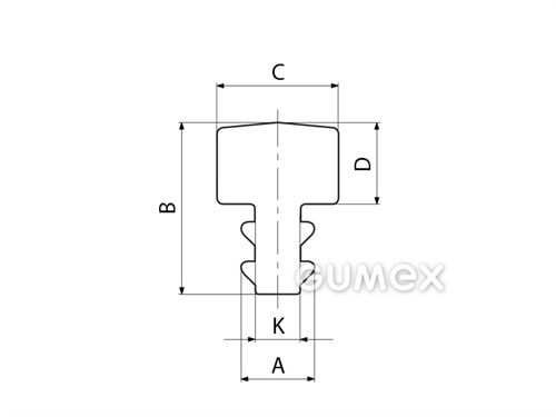 Kompaktes Silikonprofil, T-Form - 0511