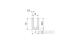 Kompaktes Silikonprofil, U-Form - 0104