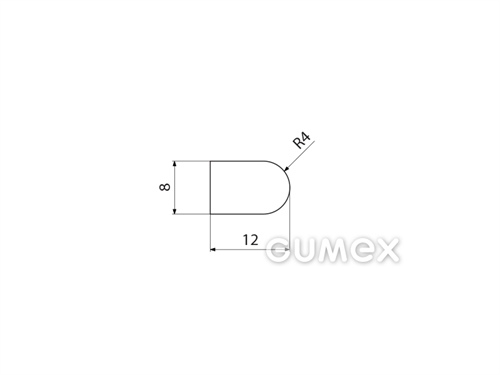 Kompaktes Silikonprofil, D-Form - 0106