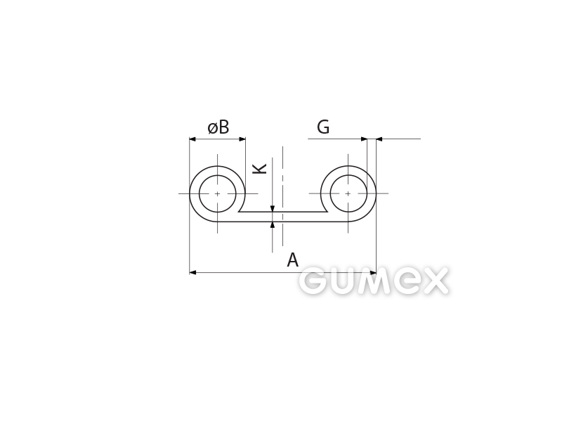 Kompaktes Silikonprofil, mit Formgebung, Hohlkammern - 0128, 