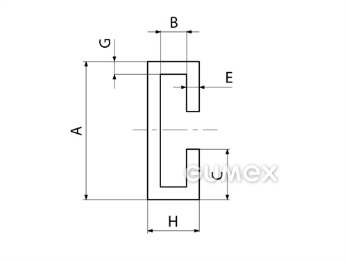 Kompaktes Silikonprofil, C-Form - 0164