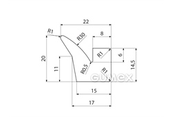 Kompaktes Silikonprofil, V-Form - 0506