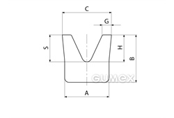 Kompaktes Silikonprofil, V-Form - 0501