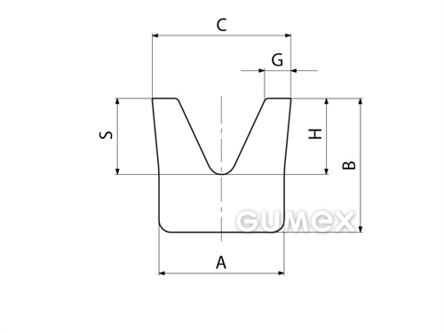 Kompaktes Silikonprofil, V-Form - 0501