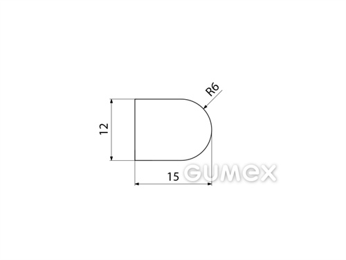 Kompaktes Silikonprofil, D-Form - 0106