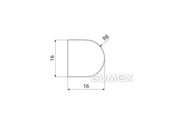 Kompaktes Silikonprofil, D-Form - 0106